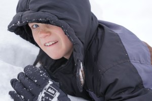 Dylan romping in the snow